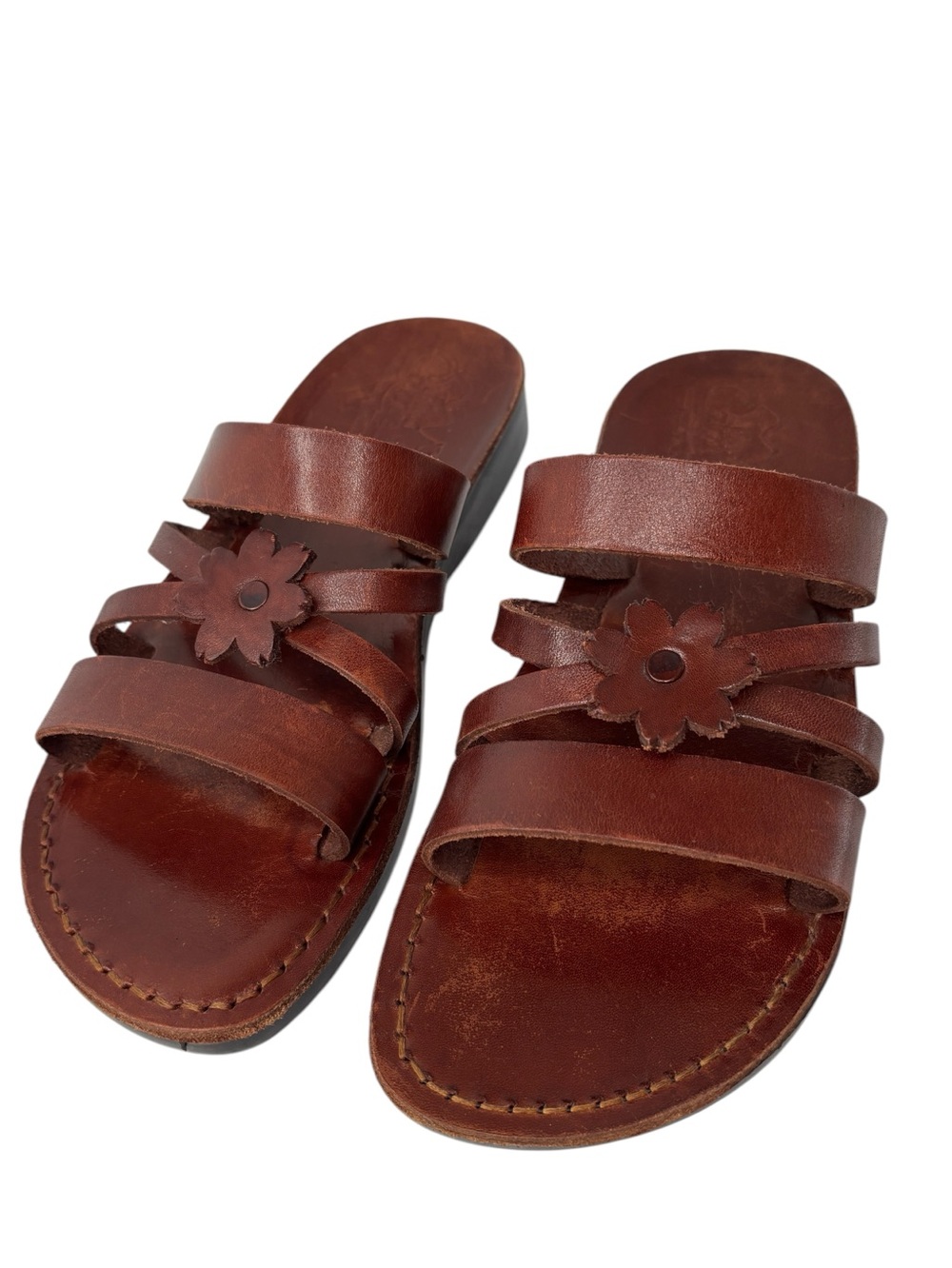 Camel Leather Sandals Hand Made in The Holy Land Jerusalem Womens Size 38 US 8.5